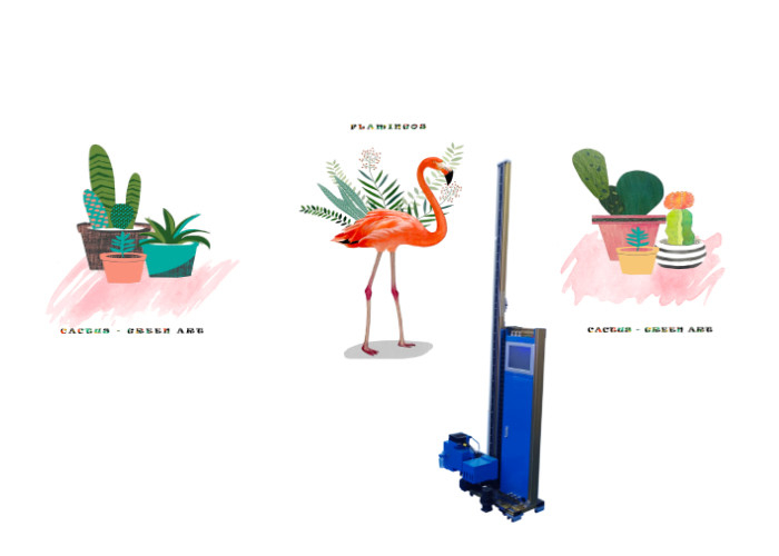 Los colores automáticos de la impresora de chorro de tinta de la pared de Cmykw 5 cercan 3d con barandilla plegable efectúan las 2 cabezas de impresora elegantes